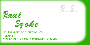 raul szoke business card